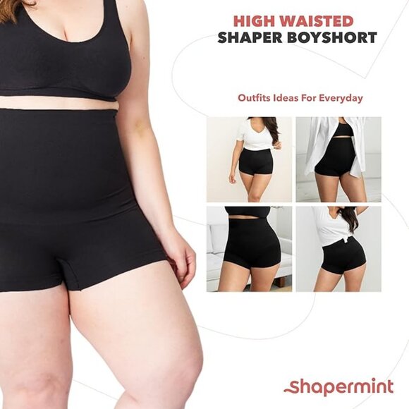 Beige Size Small: Empetua Shapermint High Waisted Body Shaper Boyshorts - Picture 4 of 4